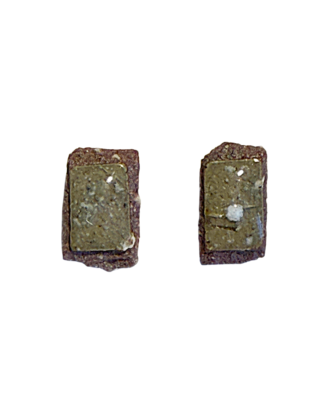 MISA. CO | ‘Glazed Ceramic Stud Earrings #2’ | Smoke-fired / Japanese Clay / Surgical stainless steel fittings