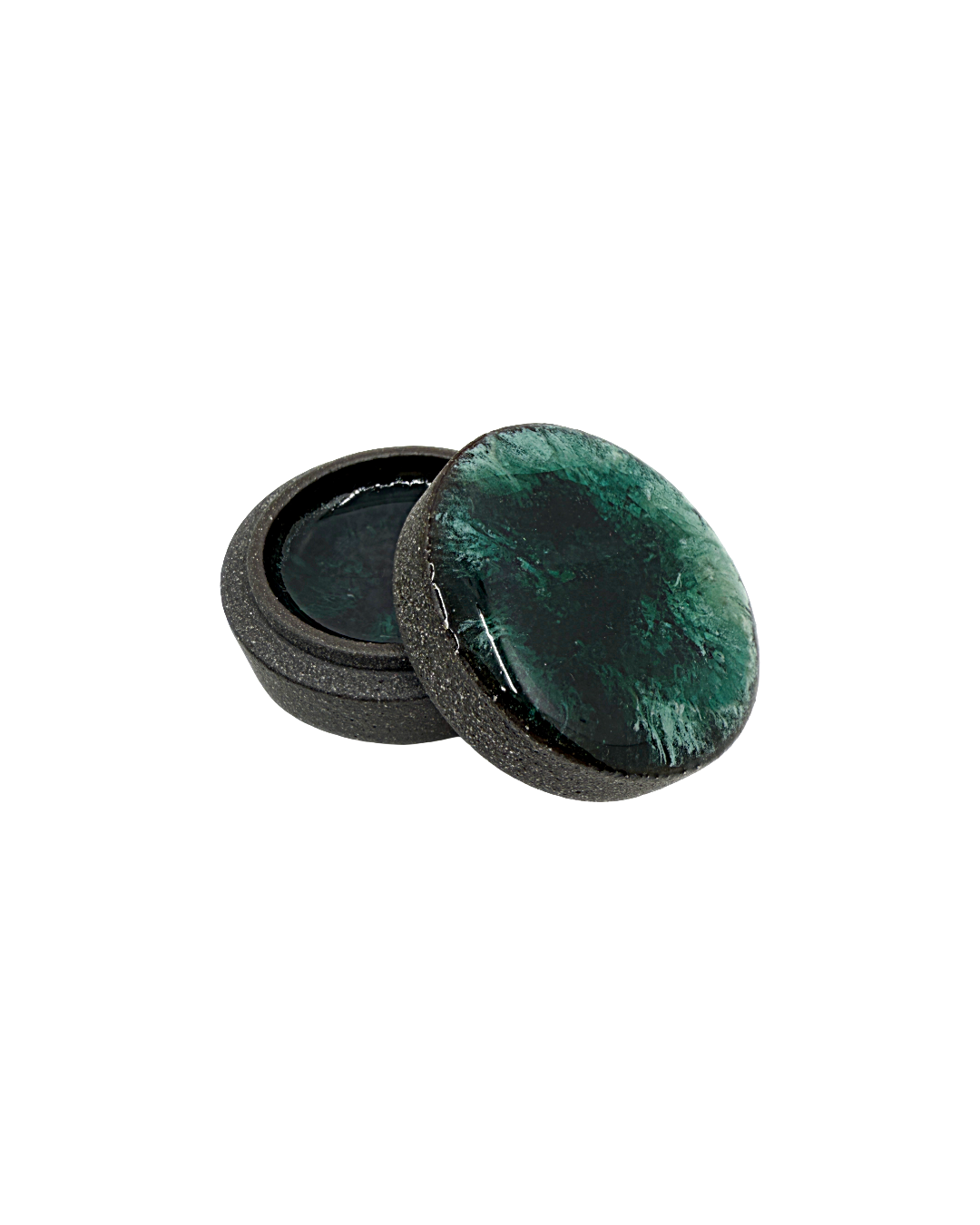 MISA. CO | ‘Deep Sea - Ceramic Jewellery Box' | Turquoise Glaze / Crystalline Glaze / Japanese Clay (Black)