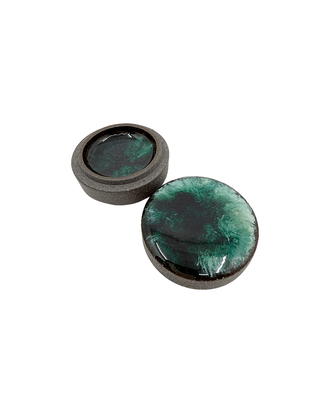 MISA. CO | ‘Deep Sea - Ceramic Jewellery Box' | Turquoise Glaze / Crystalline Glaze / Japanese Clay (Black)