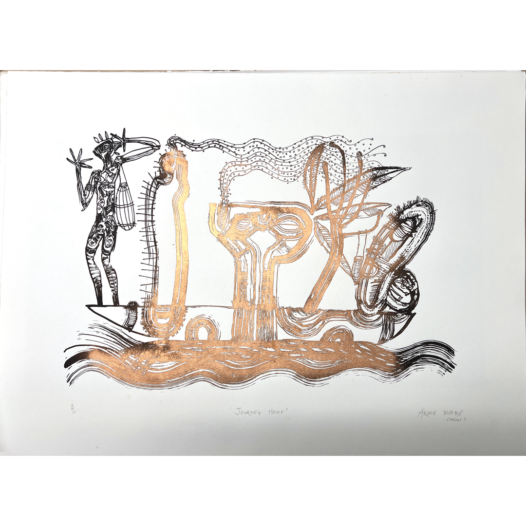 ARONE MEEKS | 'Journey Home' | 2011 | Screenprint | Metalic ink | Paper: 560 x 760 mm