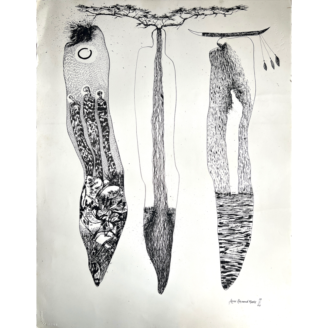 ARONE MEEKS | 'Big Wet II' | 2004 | Black ink on paper | Paper: 770 x 570 mm
