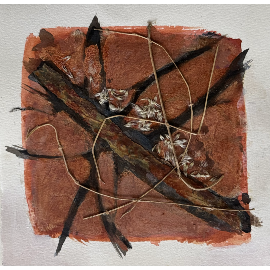 MELISSA WATERS | 'Grounded' 5 | 2026 | mixed media on paper | Paper: 190 x 190 mm