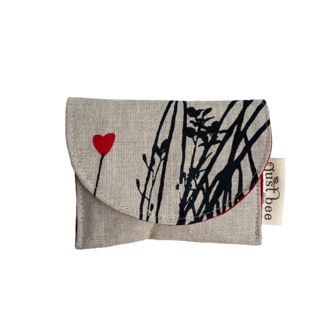 JUST BEE DESIGNS | 'Mangrove Love Pouchlet / Wallet’ | Pure linen / handprinted
