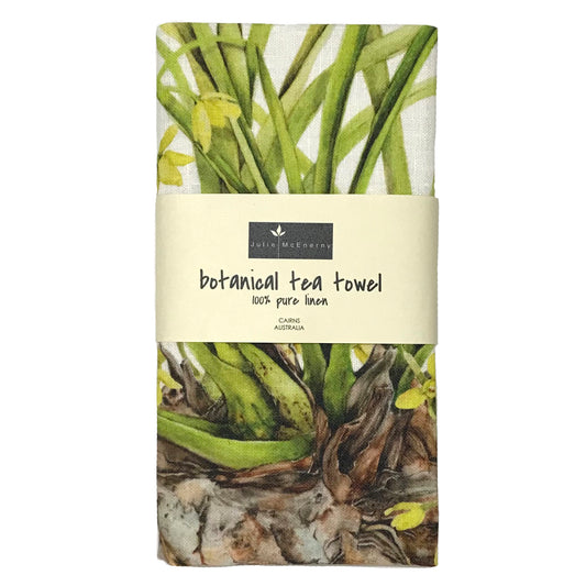 JULIE MCENERNY | ‘Native Orchid Tea Towel: Cymbidium madidum’ | 100% linen
