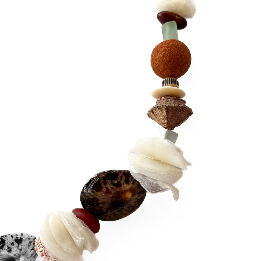 BUNDA ART | ‘Australia on a String - Barramundi scale collection (3)' | Necklace | Mixed media