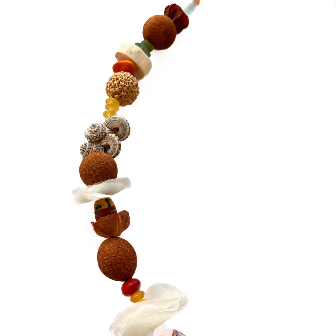 BUNDA ART | ‘Australia on a String - Barramundi scale collection (7)' | Necklace | Mixed media
