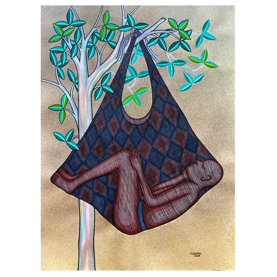 PAX JAKUPA | 'Baby on Bilum' | Ink on paper