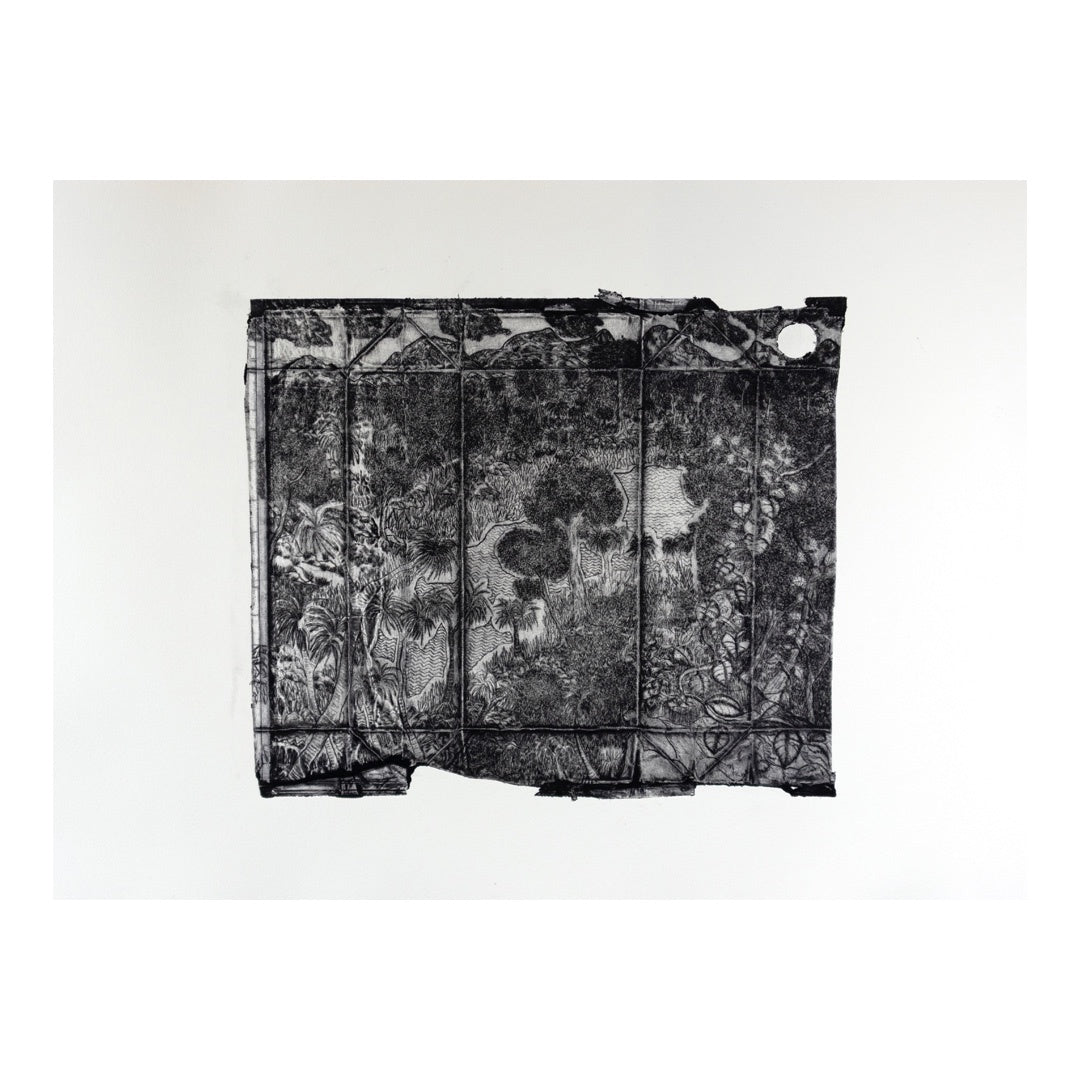 PETER B MORRISON | 'Kausa (Pandanus)' | Drypoint etching