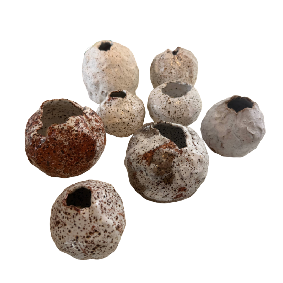 KAT HALL | ‘Luna Pod Vase III’ - Small / Round | Ceramic Vase