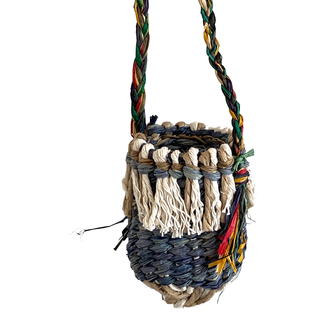 PAULA SAVAGE - Moa Island | 'Migi Bag #430' | Woven rafia + jute | 10 x 10 cm