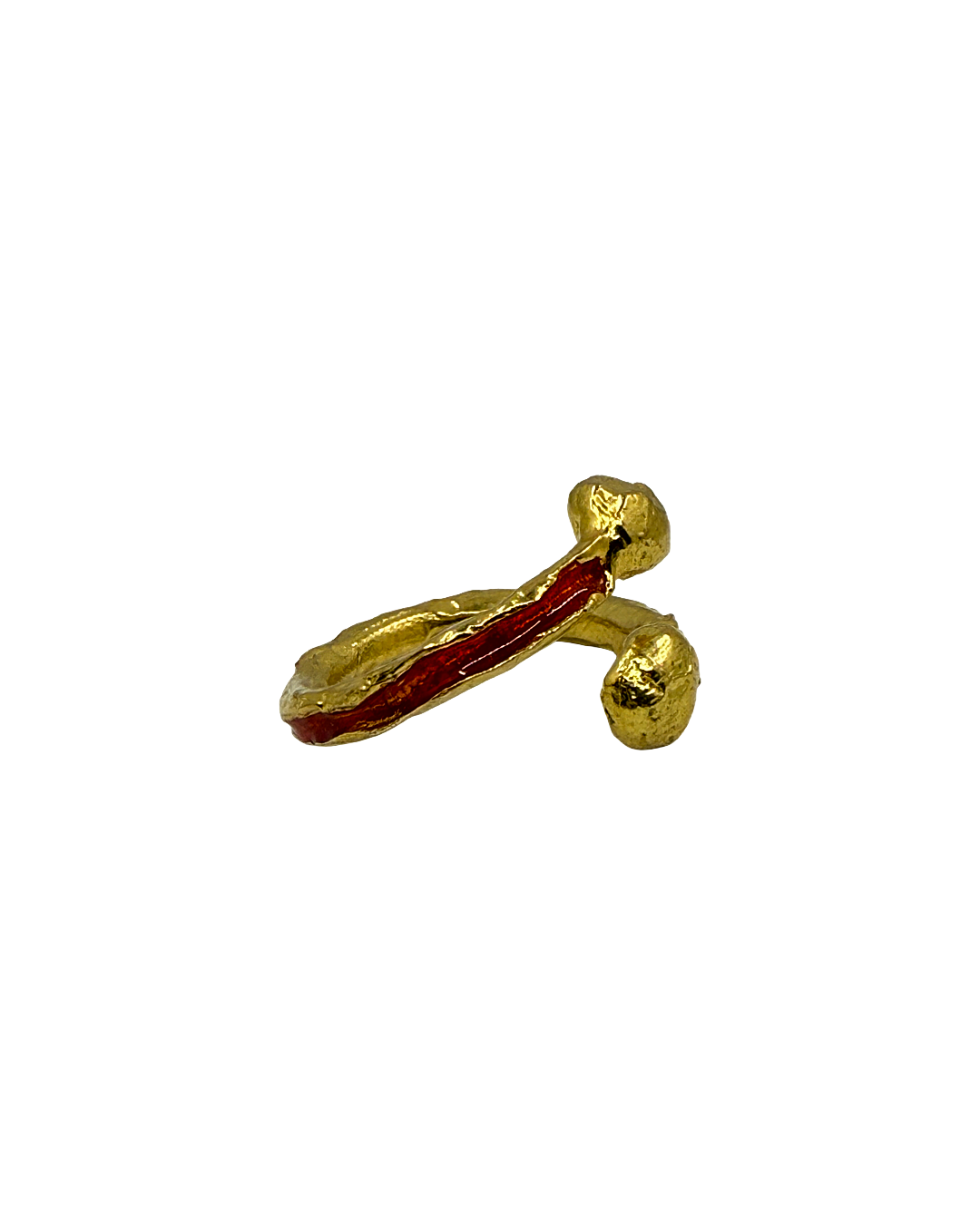 ARTIZ | 'Golden Orange Ring' | Gold plated bronze / orange enamel