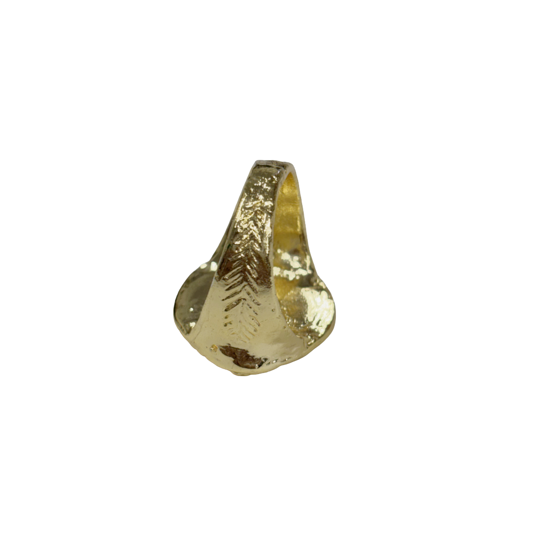 ARTIZ | 'Blue Enamel Ring' | Gold plated bronze / enamel