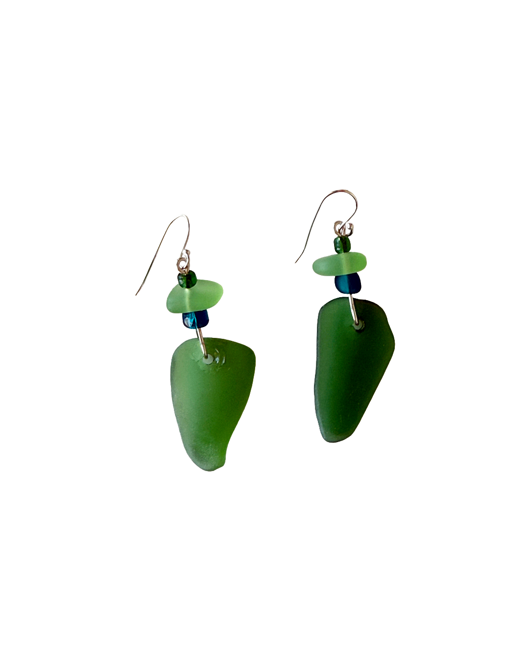 WILD THINGS | ‘Heart of Glass Earrings – Green (2)’ | Beach + recycled glass