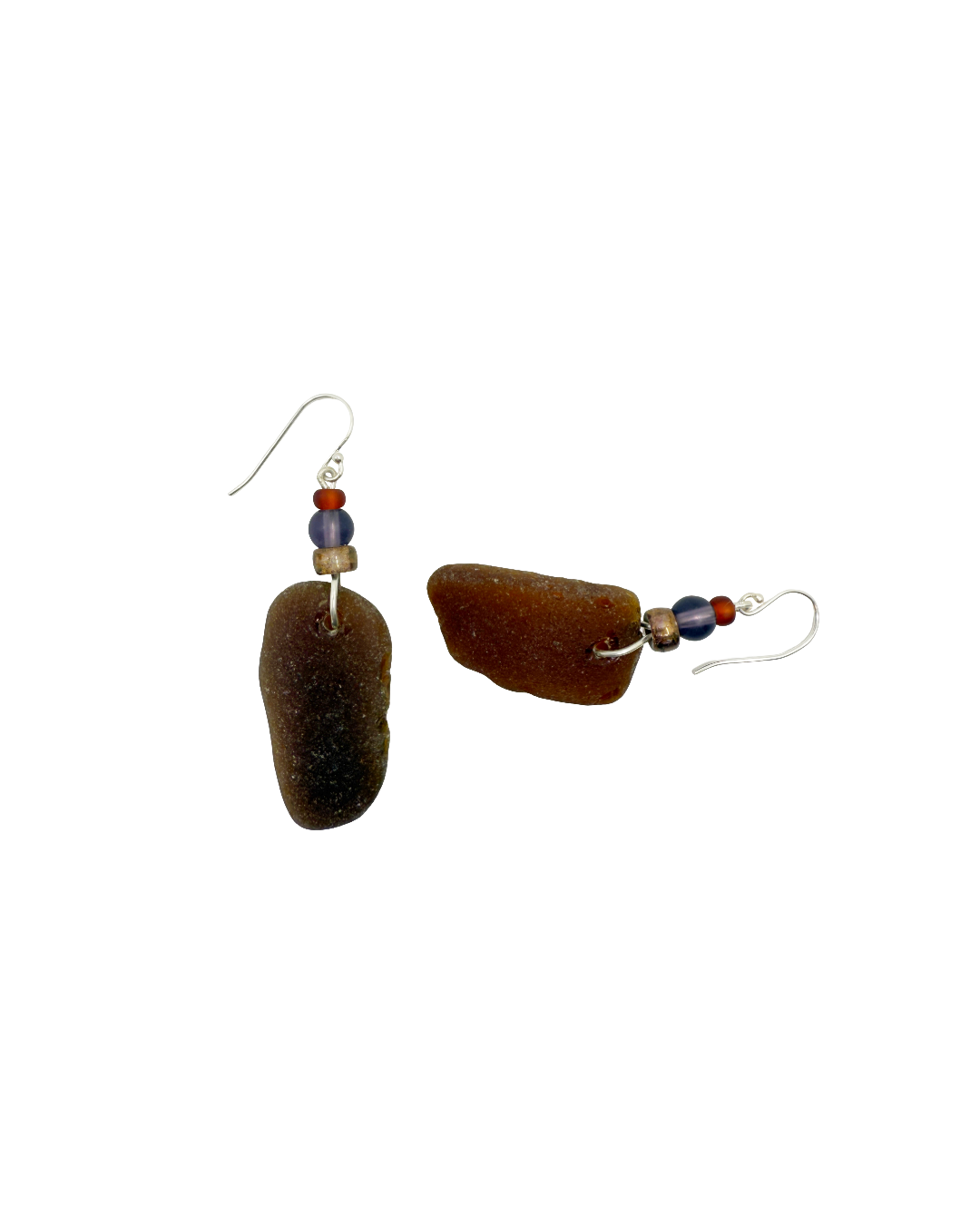 WILD THINGS | ‘Heart of Glass Earrings – Amber (2)’ | Beach + re-cycled glass