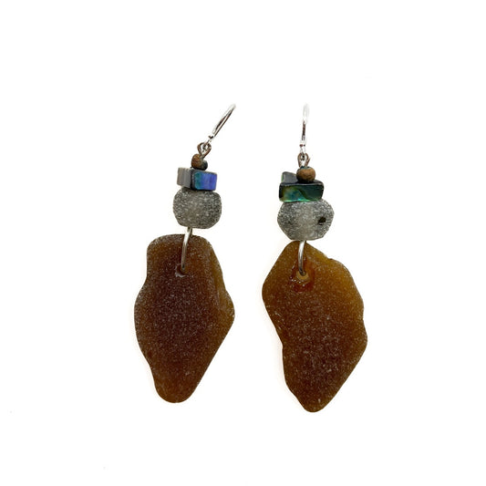 WILD THINGS | ‘Heart of Glass Earrings - Amber (1)’ | Beach + recycled glass