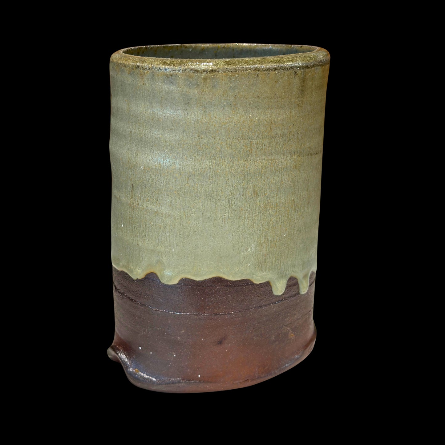 SERVICE CERAMICS | ‘Thrown + Altered Vase’ | Ash Glaze / woodfired in India stoneware