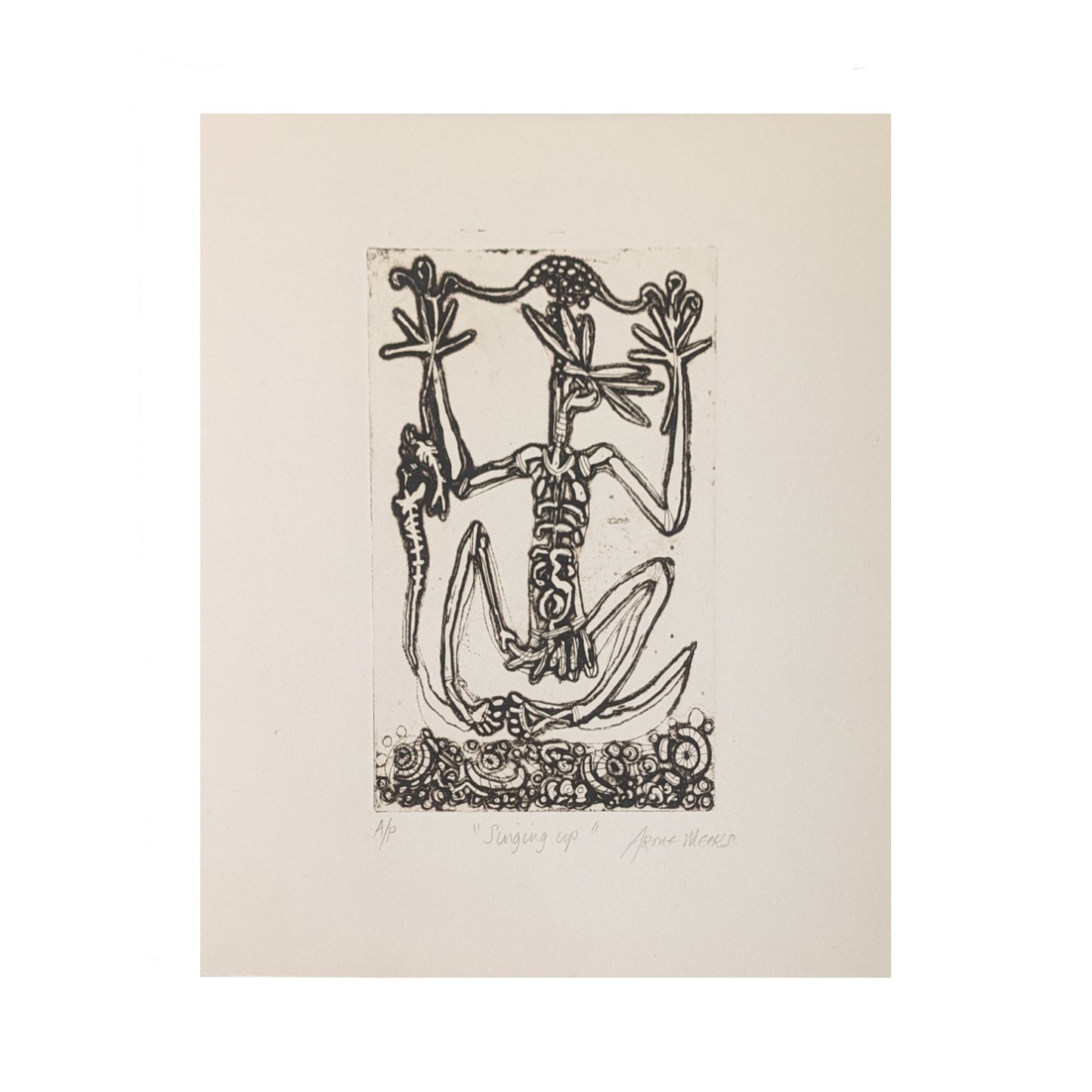 ARONE MEEKS | 'Singing up' | Etching | Matted