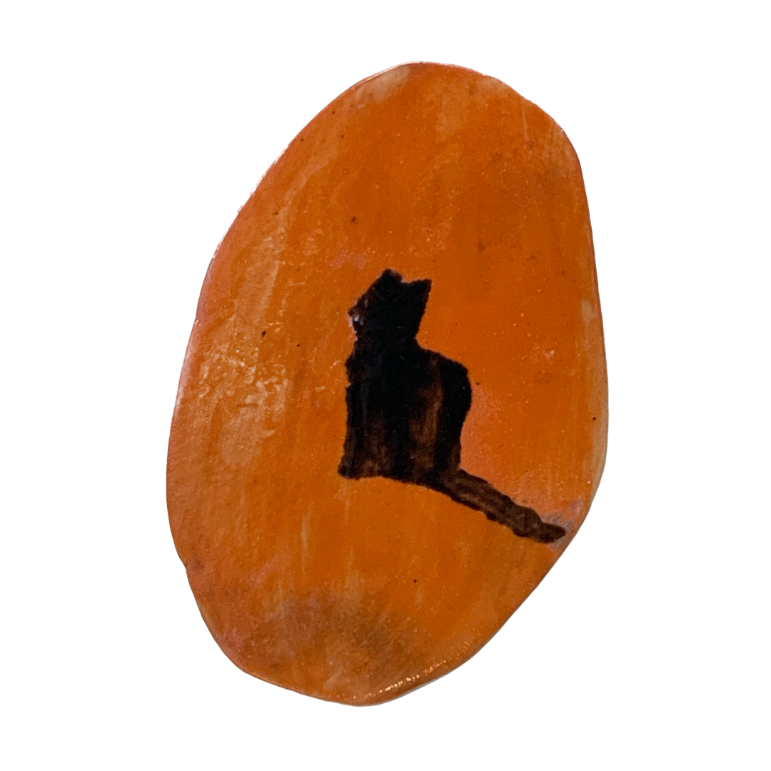 TEGAN KOSTER | 'Spunky the Cat' Lge Brooch #2 | Hand painted ceramic brooch
