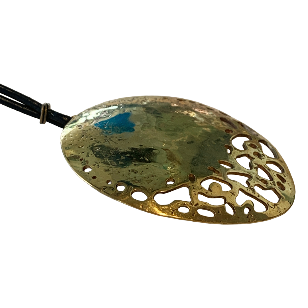 TETSUYA TABATA | 'Moon Necklace / dark cord' | Brass