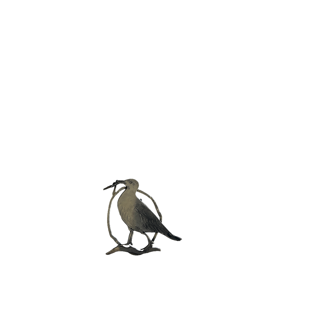 MELISSA STANNARD | ‘Mine…Seagull – Larinae and Chips’ | Sterling silver pendant with patina