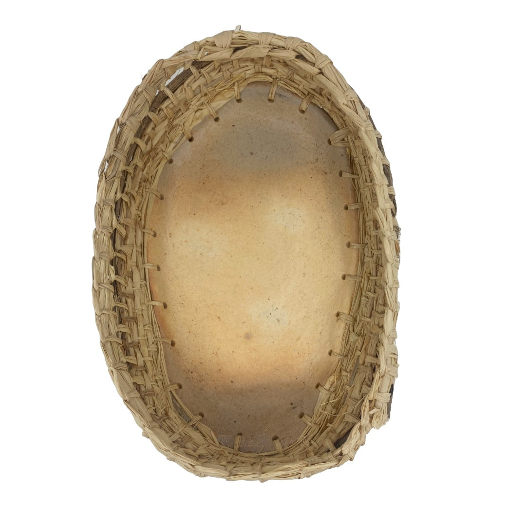 CHOLENA HUGHES | ‘Clay Weaving #4 | Wood-fired mixed clay / woven Madagascan raffia / palm spathe