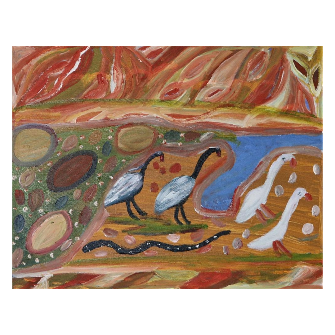 DOLLY LOOGATHA | ‘Thundi’ | Painting / acrylic on belgium linen | 40.5 h x 51 w cm