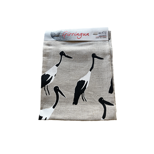 ETHEL MURRAY - Girringun Art Centre | 'Jabiru' | Linen tea towel