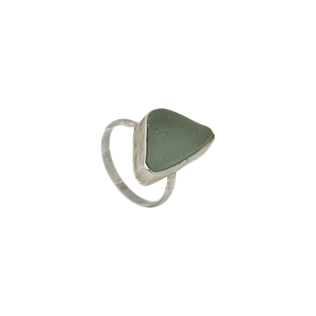 BREATH AND ESSENCE | 'Sea Glass Sea Foam Ring' | Sterling Silver