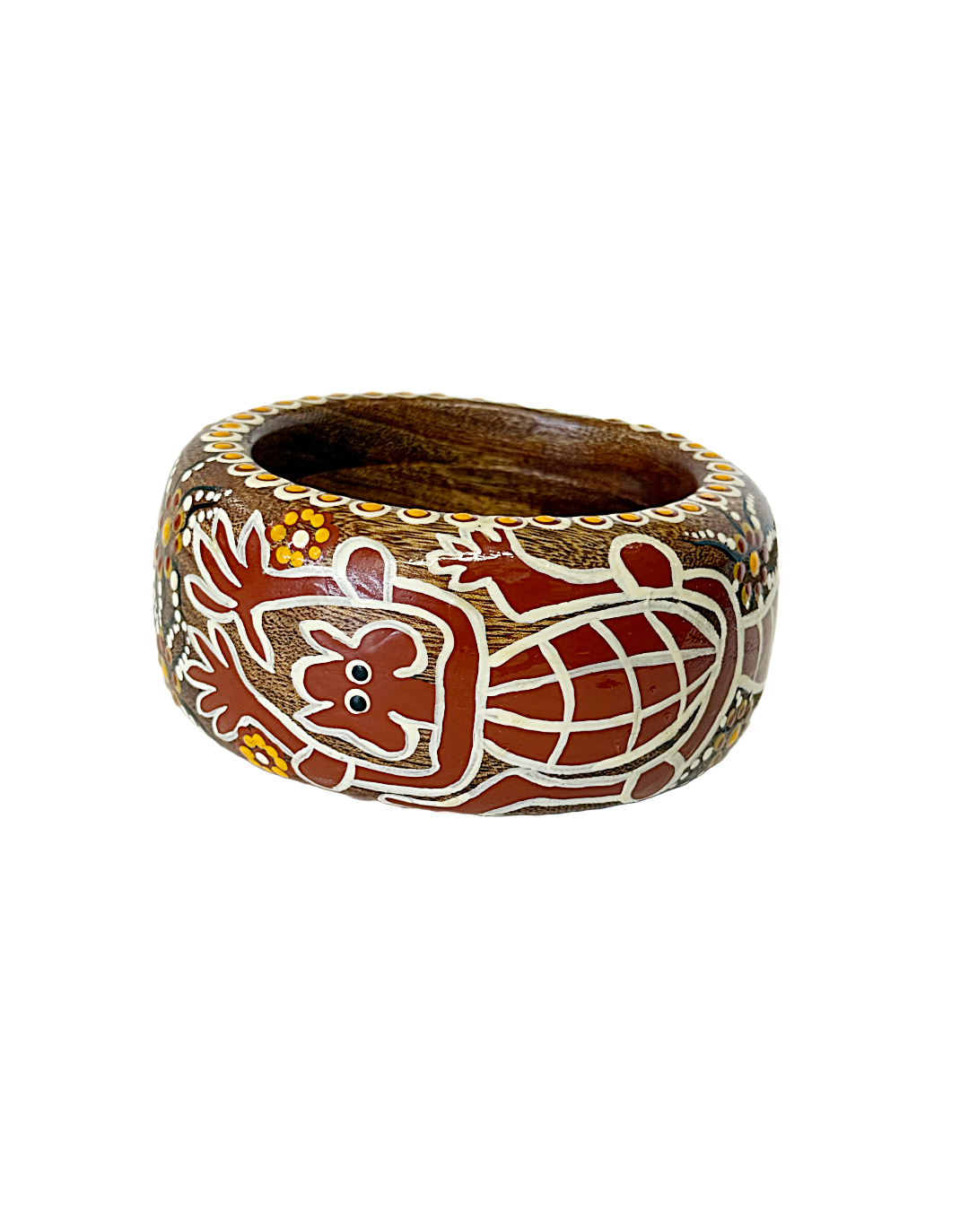 IRENE BOWYER | ‘Quinkans (Large)' bangle | Hand-painted / Tamarind wood