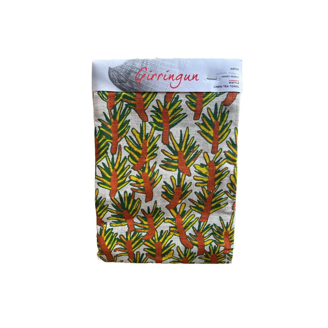 N. MURRAY - Girringun Art Centre | 'Wattle Tree' | Linen tea towel