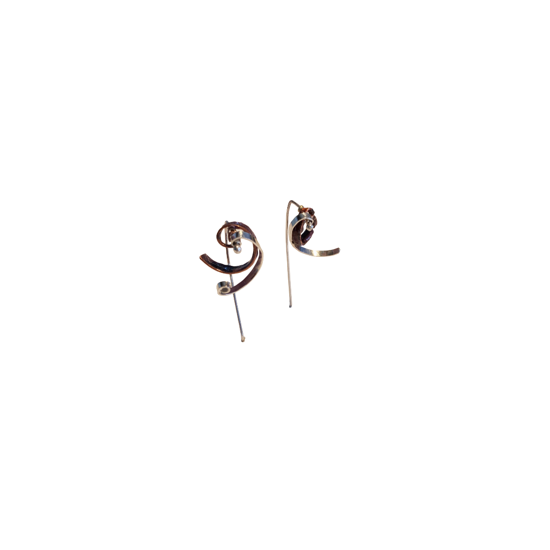 LOIS HAYES DESIGNS | ‘Spring Collection – Earrings #1' | Silver / copper / enamel