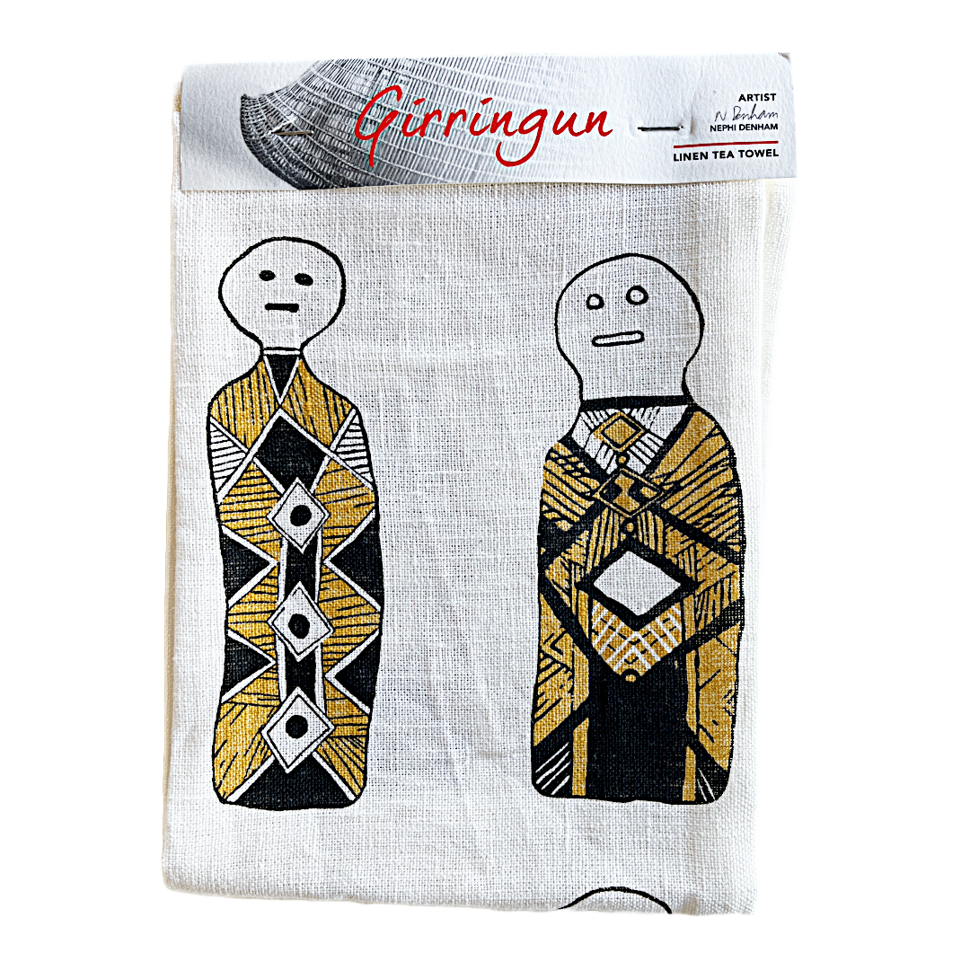 NEPHI DENHAM - Girringun Art Centre | 'Bagu' | Linen tea towel