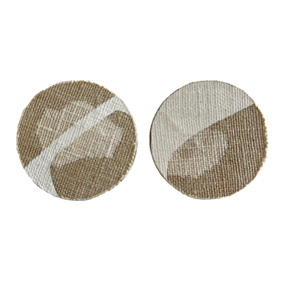 DELVENE COCKATOO-COLLINS | ‘Naturally Dyed Stud Earrings | Handprinted linen