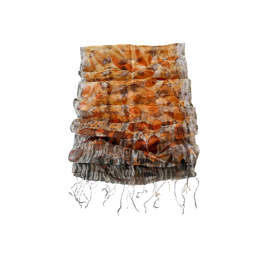 BIRDTRIBE WEARABLE ART | 'Native Plant Dyed Scarves' 2025 Collection | Silk/wool blend