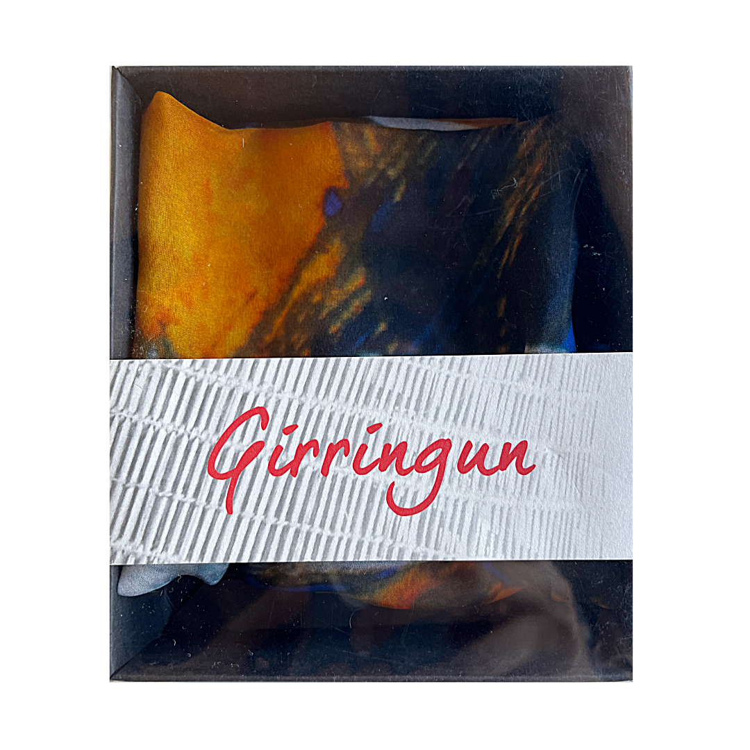GIRRINGUN ART CENTRE - JOHN MURRAY | 'Camping Story' | 100% Silk Scarf