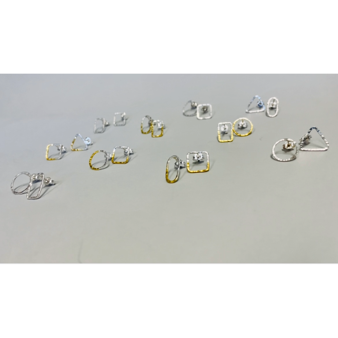 LEXI DE CORA | 'Mix + Match Stud Earrings' | Sterling silver / gold plate dip