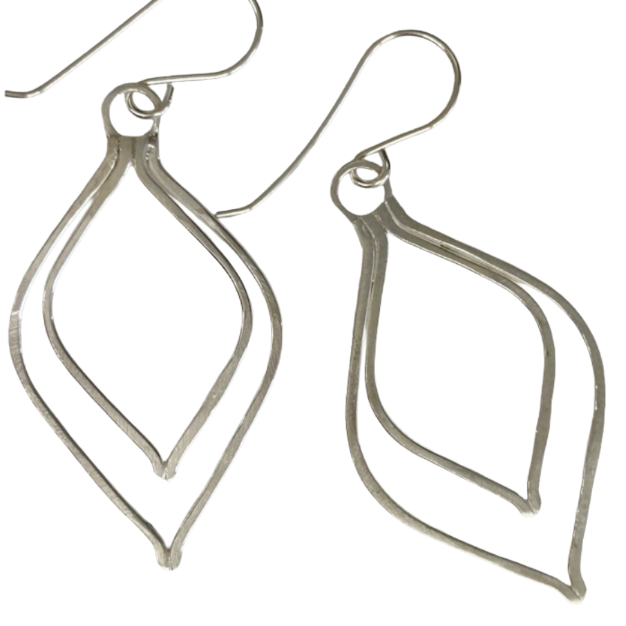BREATH AND ESSENCE | 'Lotus Drop Earrings' | Sterling silver