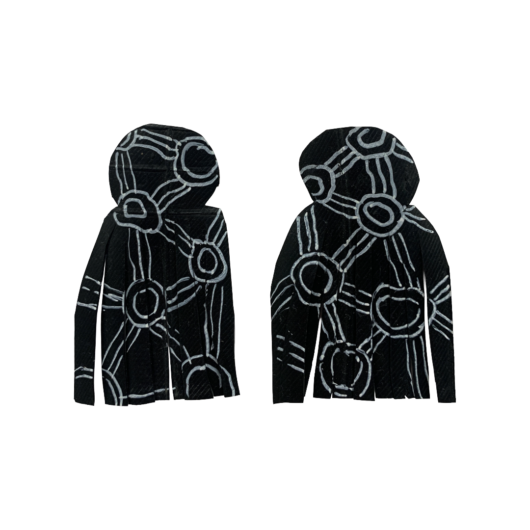 FLASH BLAK | ‘Bike Rubber Fringed’- patterned | upcycled tyre inner tube + paint