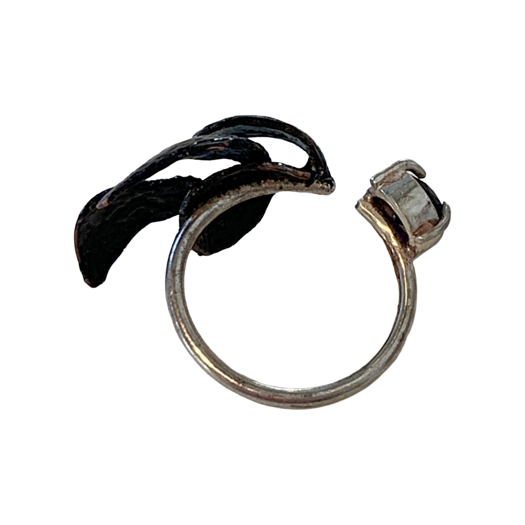 LOIS HAYES | ‘Shifting Contours - Ring 1’ | 2025 | Enamel / recycled copper/ sterling silver/ lab grown sapphire