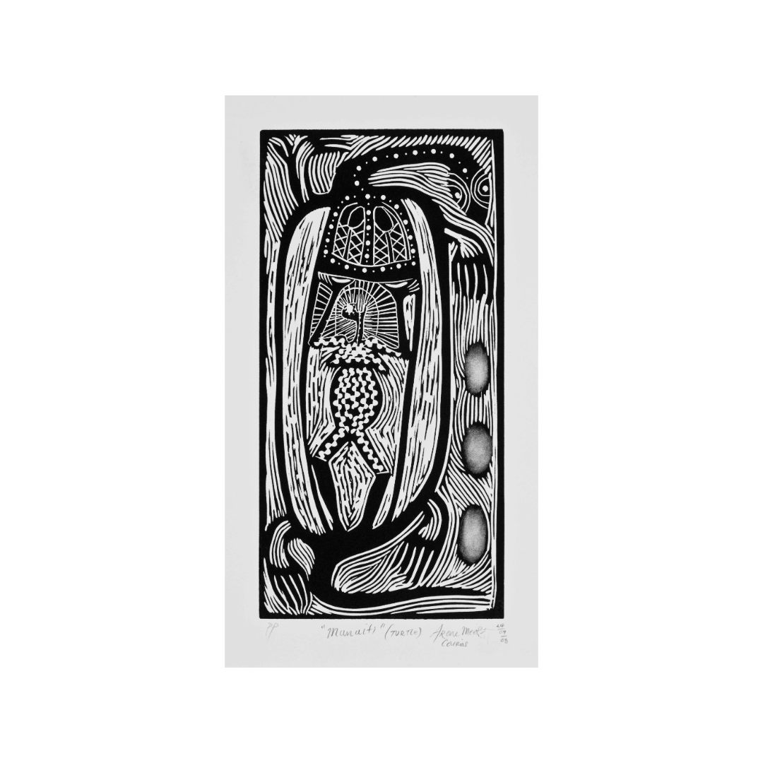 ARONE MEEKS | 'Munuiti (turtle)' | Linocut Print
