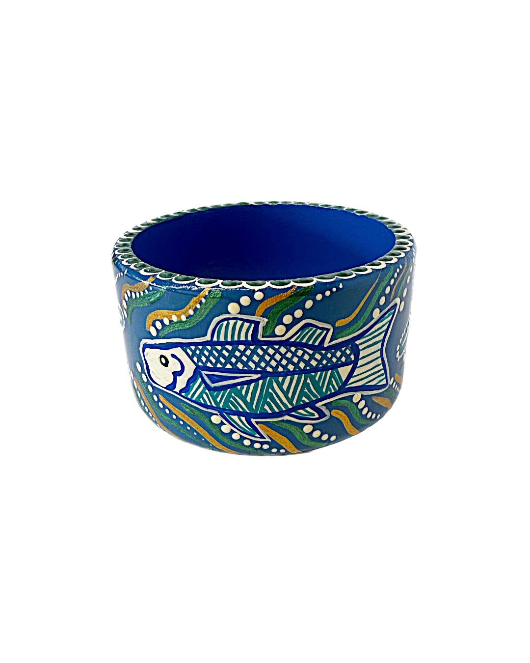 IRENE BOWYER | 'Barra (blue/green)’ Bangle | Hand-painted wooden bangle