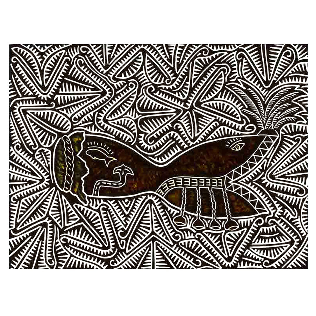 BILLY MISSI | 'Warup (drum)' | Hand-coloured linocut | Large print