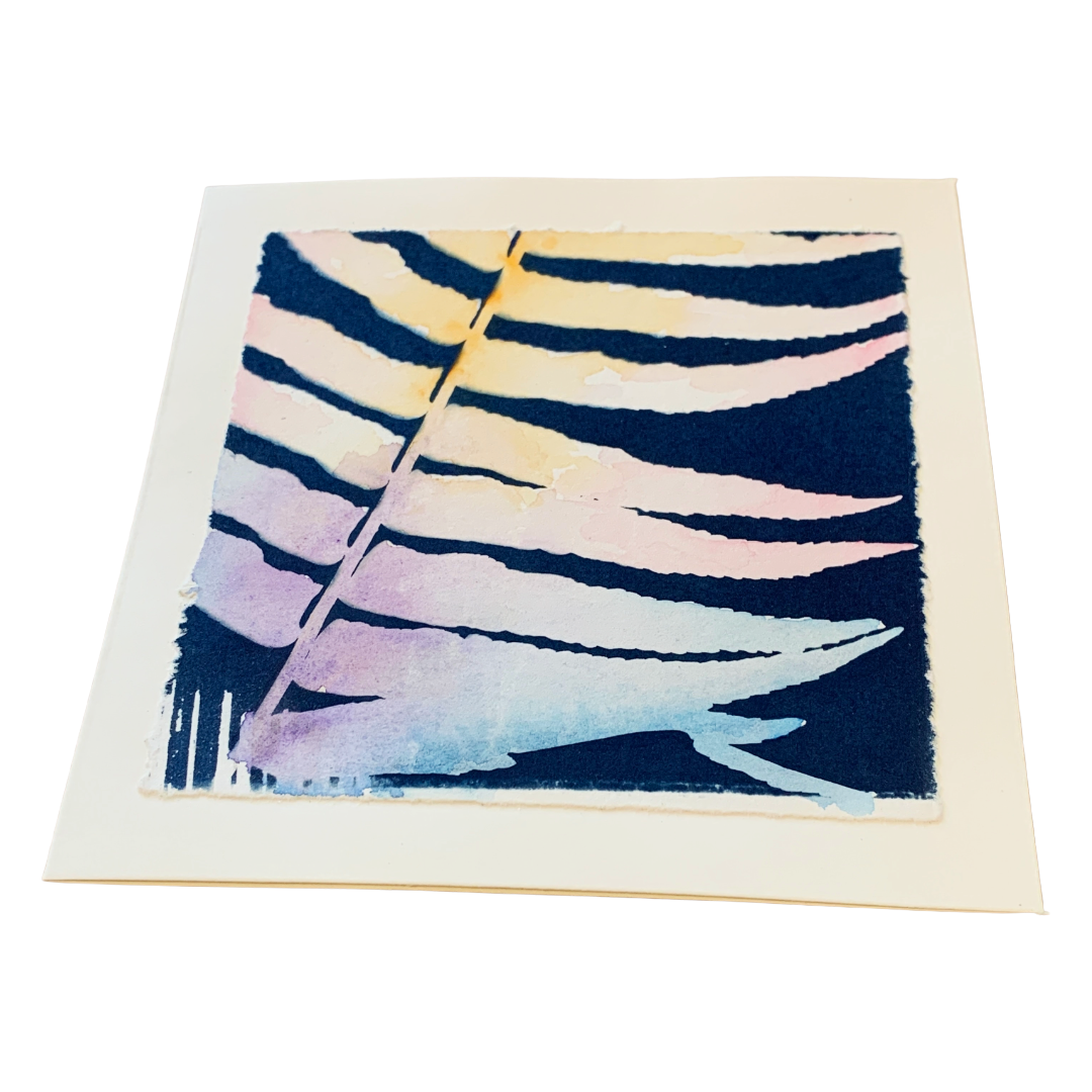 YASUE ASAI | ‘Fern – Pastel' | Gift card | Hand-coloured Cyanotype