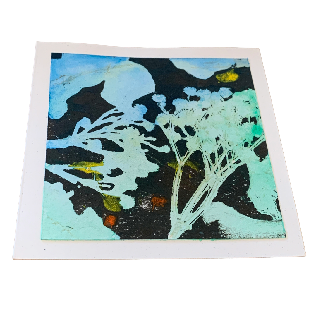 YASUE ASAI | ‘Florals – Blue/ Green' | Gift card | Hand-coloured Cyanotype