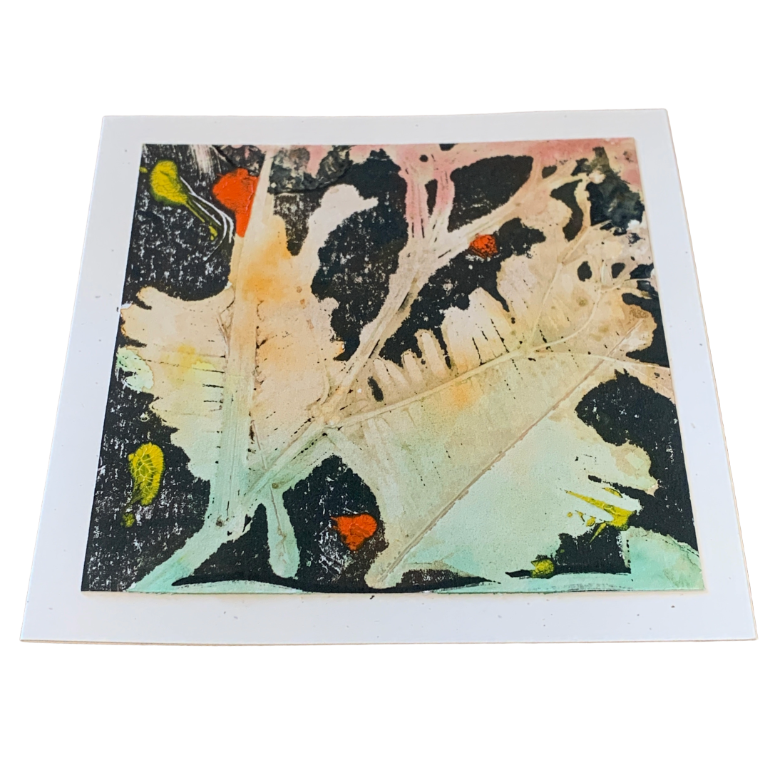 YASUE ASAI | ‘Forest Floor – Orange/ Green' | Gift card | Hand-coloured Cyanotype