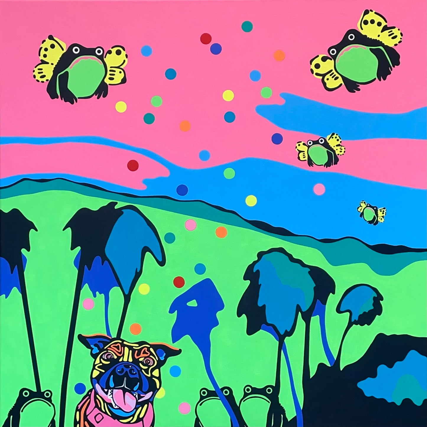 JAMIE COLE | 'Lulu In The Sky with Diamonds (after Basquiat 1984 & Lefort Burbank Murals 2022)' | Mixed media on canvas
