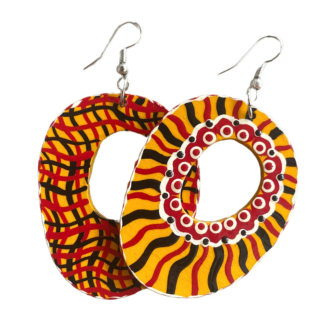 IRENE BOWYER | ‘O Shape (red/yellow/black)’ | Hand-painted wood / O shaped