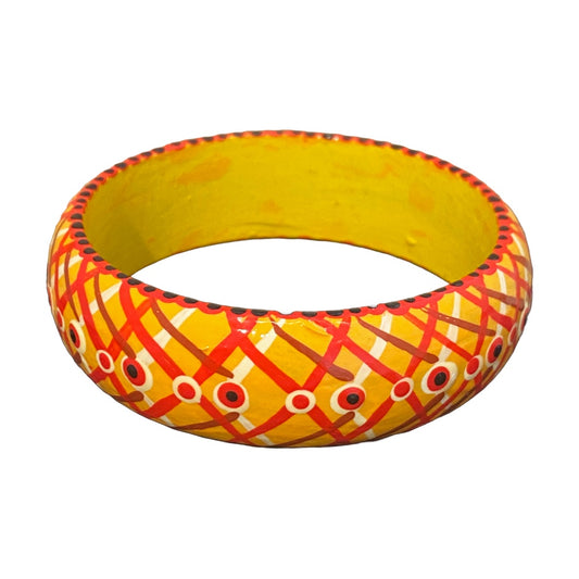 IRENE BOWYER | ‘Orange / Yellow Bangle’ | Hand-painted wooden bangle (small)