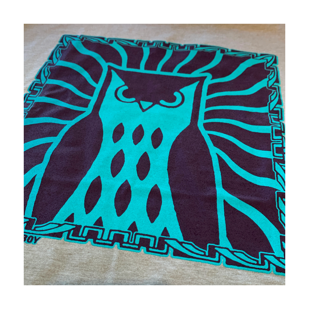 POLY GONE COWBOY | 'Cosmic Owl' | T-shirt/Grey
