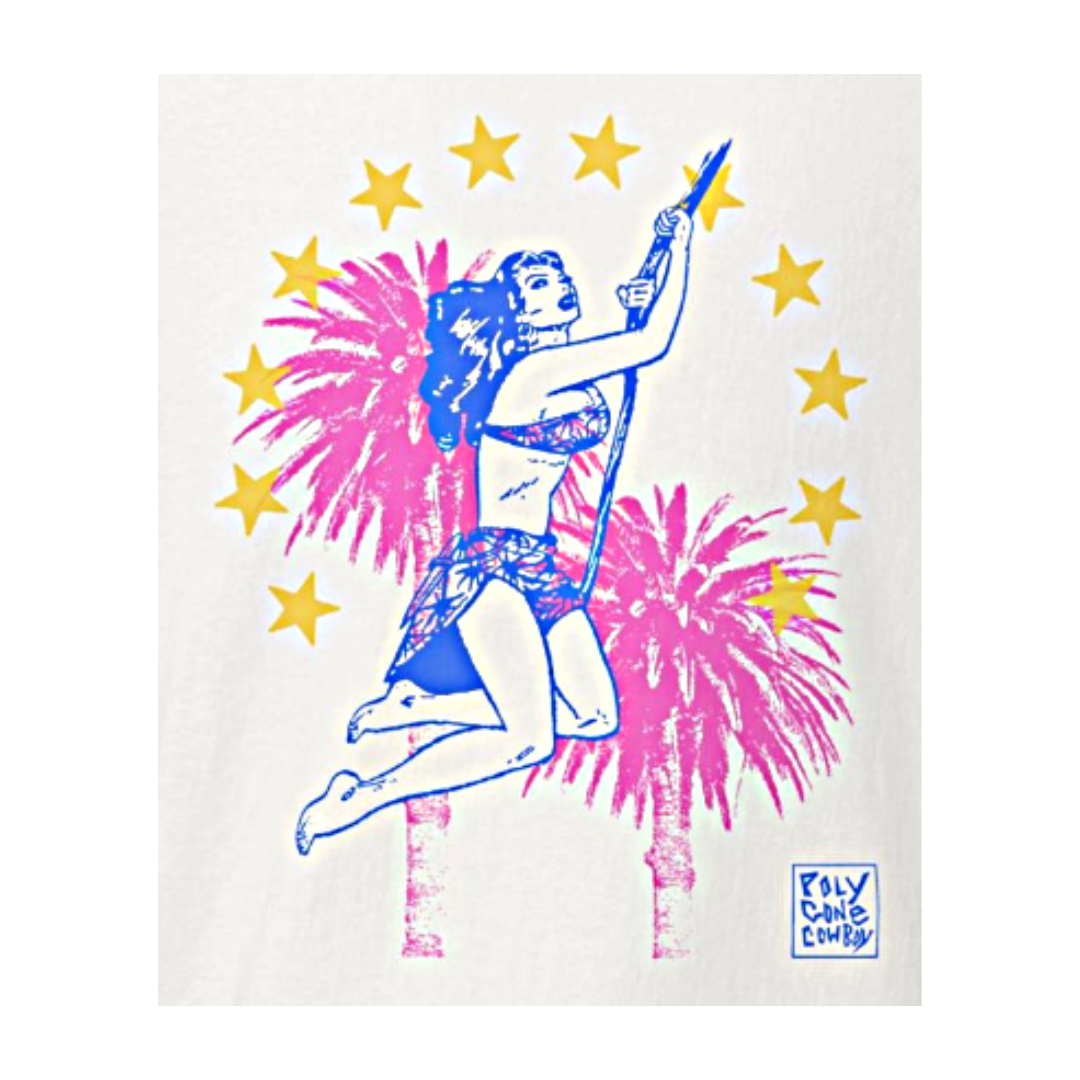 POLY GONE COWBOY | ‘Thrill Seeker / Heart Breaker’ | T-shirt | White